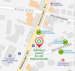 Standort der Zahnarztpraxis an der Salinenstraße Dr. Ramez Shahin